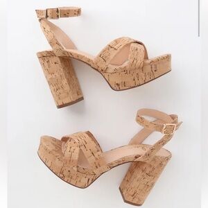 Lulu’s Cork Ankle Strap Heels
